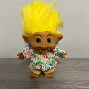 Vintage Ace Troll with Tropical Floral Shirt and Khaki Shorts, Vacation